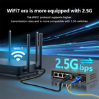 2.5Gbps Network Switch 4+2 Port 2500Mbps Ethernet Switcher 2 Port 10G SFP+ Slot