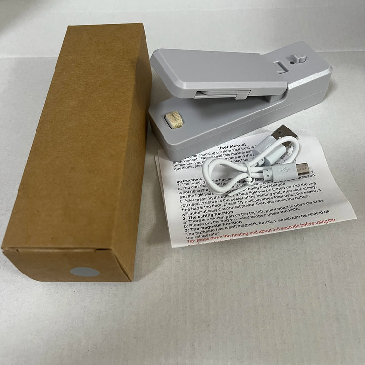 Heat Seal Device,  2-in-1 USB Chip Bag Sealer Machine with Cutter Heat Sealer Food Resealer Bag Kitchen Tool for Snacks Sealing