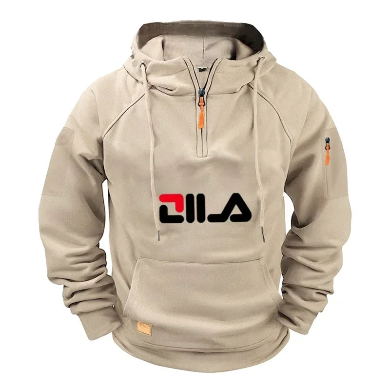 2026 Autumn/Winter Men's Loose-Fitting Long-Sleeved Hooded Sweatshirt - Street Fashion Casual Daily Wear Top