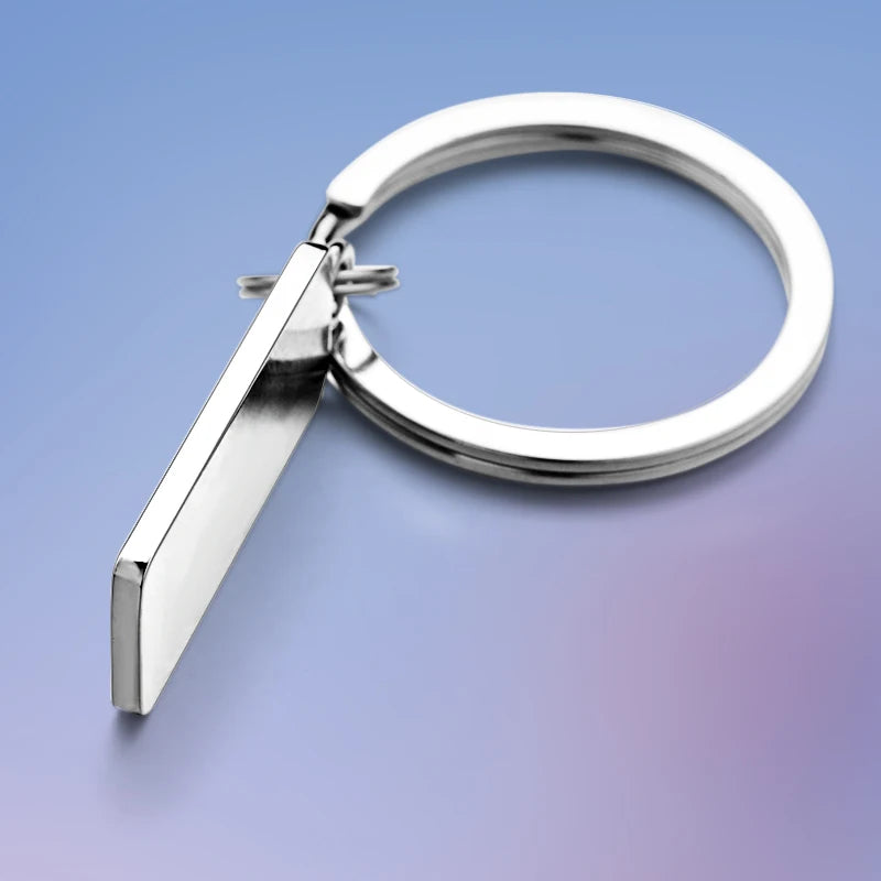 Customized Engraved Name Plate Number Keychain For Car Logo Personalized Anti-lost Keyring Key Chain Ring Best Gift P009C