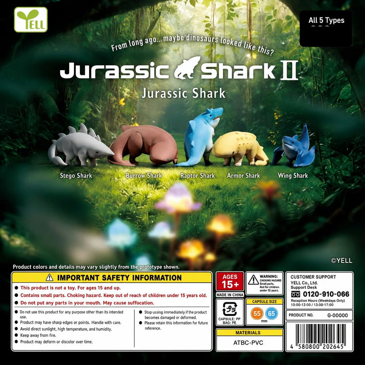 Yell Capsule Toys Jurassic Shark 2 Figurine Dinosaur Shark Miniatures Desk Ornaments Collection Gacha Decor Model Birthday Gift