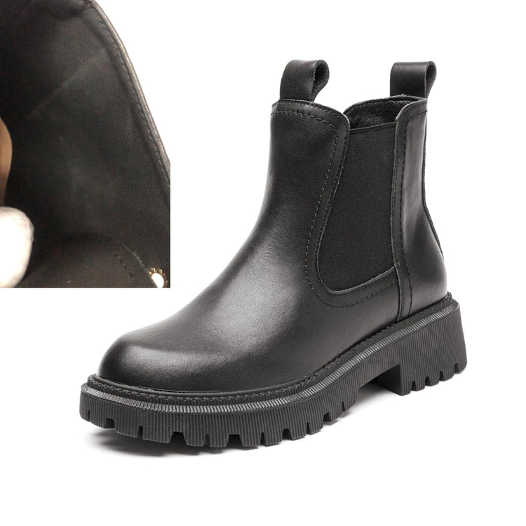 AIYUQI Women's Chelsea Boots Genuine Leather New Autumn Winter Fashion Women's Ankle Boots Retro Winter Boots Ladies  WHSLE MTO