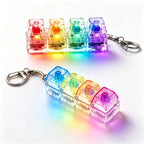 NEW LED Keyboard Keychain Fidget Toys Crystal Clicker Sensory Toy for Stress Relief Keyboard Keychain Fidget Toy for Adults Kids