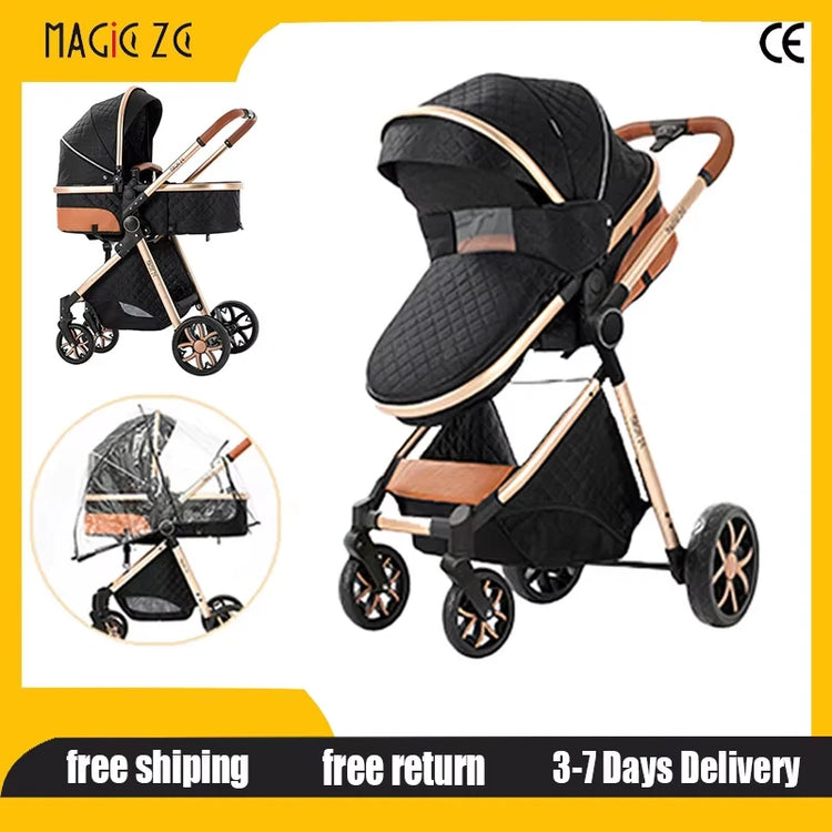2-in-1 Baby Stroller Compact Lightweight Buggy Foldable Portable Pram New Model Travel Carriage Bestselling