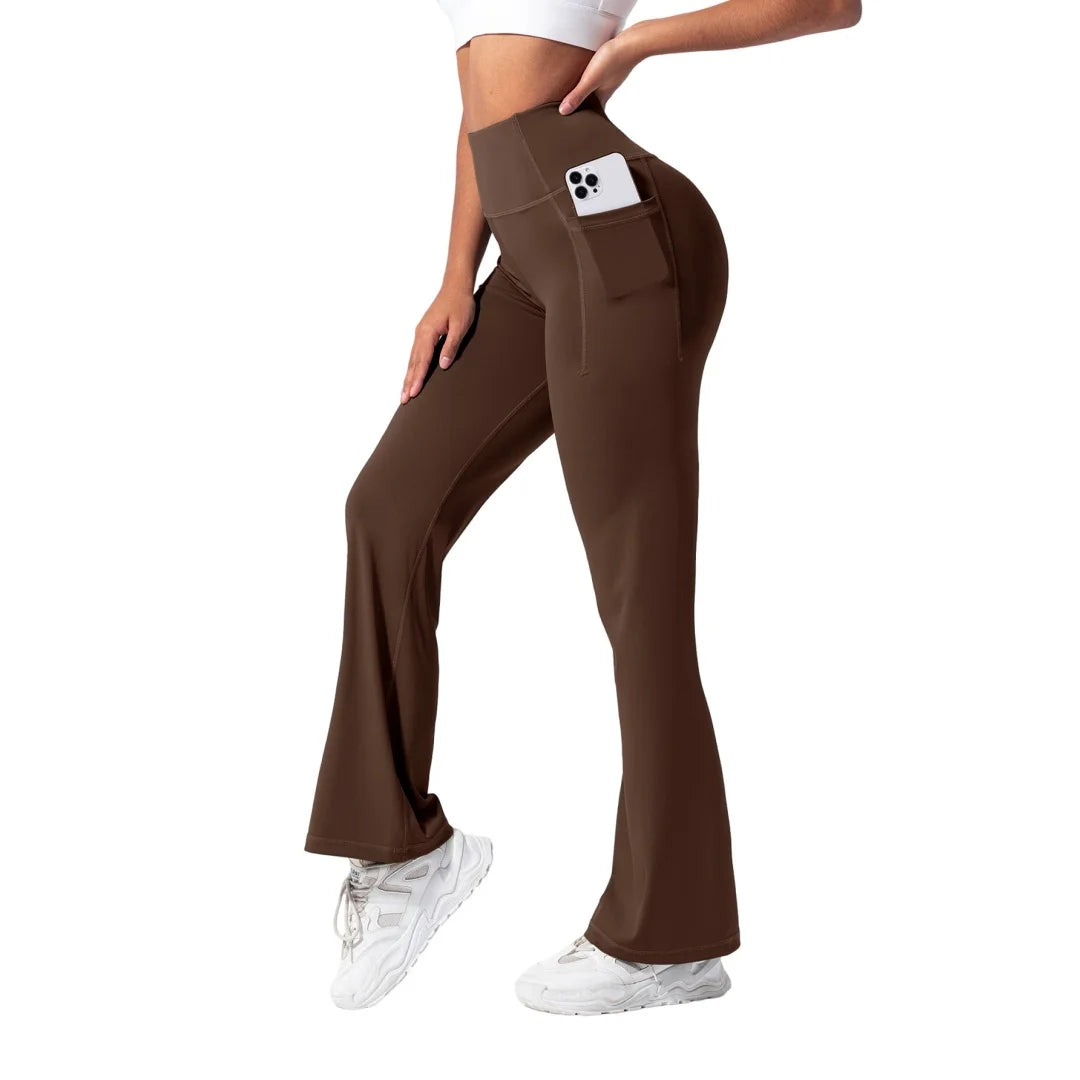 Women High Waist Flare Yoga Pants with Pockets Soft Stretchy Workout Leggings, Casual Athletic Bootcut Pants for Gym Daily Wear