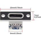 1-20Pcs USB Jack 3.1 Type-C 2Pin 4Pin Female Connector Jack Data Charging Port Small Electrical Charging Base with Fixing Plate