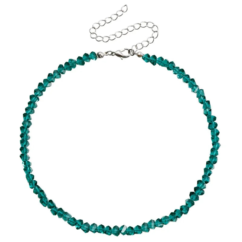 Transparent Crystal Irregular Beaded Choker Necklace for Women Korean Collarbone Clavicle Chain on the Neck Collar Jewelry