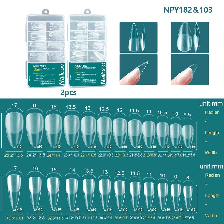 Nailpop 120pcs Acrylic Nails Fake Capsule Short Almond Coffin Square Artificial Nail Extension Soft Gel Tips Accessories Tools