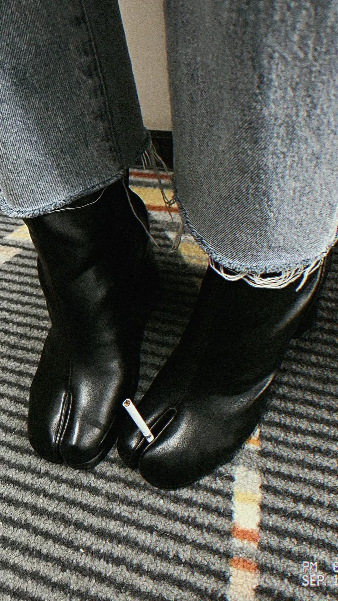 Luxury Brand Designer Tabi Split toe Ankle Boots Women Genuine Leather Chunky Round Heel Short Boots 2024 Autumn Winter Shoes