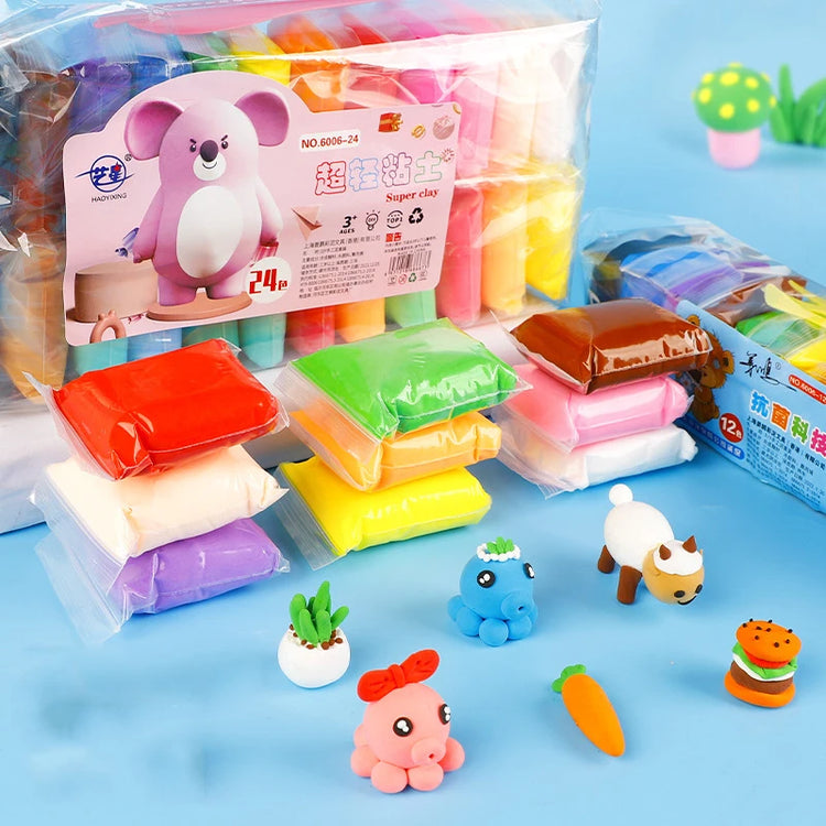 36 Colors Air Dry Plasticine Modeling Clay for Children Polymer Educational 5D Toy for Kids Gift Play Light Playdough Slime