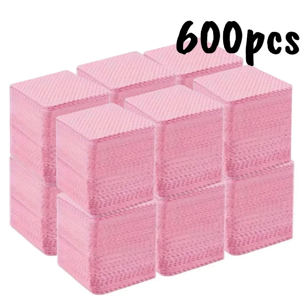 20/600pcs Lint-Free Nail Wipes Gel Cleansing Tissues Aluminum-Free Nail Polish Remover Pads for NaiArt Beauty Cleaning Care Tool