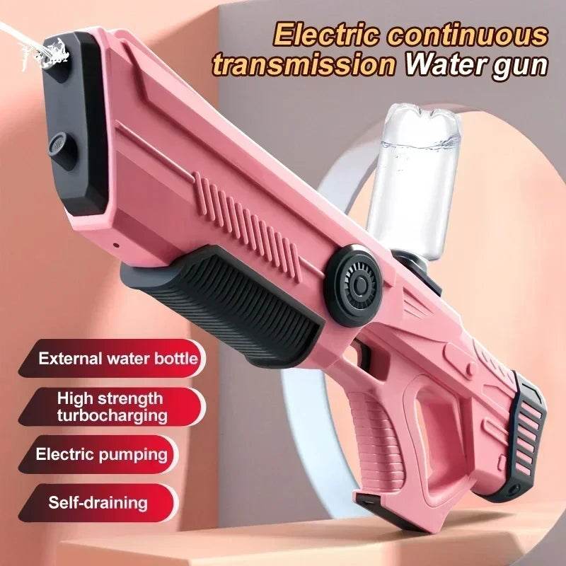 Electric Automatic Water Storage Gun Toys Portable Children Summer Beach Outdoor Fight Fantasy Spray Gun Toys Boy Kid Adult Game