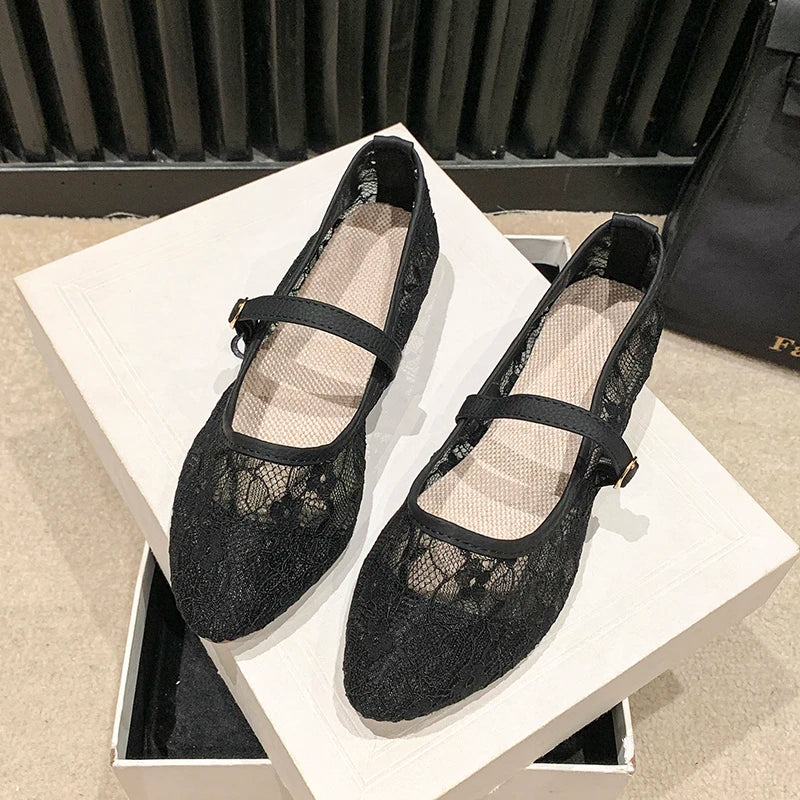 2026 New Women Flats Shoes Summer Ballet Flats Fashion Bow Women Shoes Slip on Sweet Hollow Flat Shoes Female Zapatos De Mujer