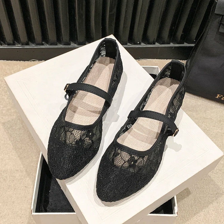 2026 New Women Flats Shoes Summer Ballet Flats Fashion Bow Women Shoes Slip on Sweet Hollow Flat Shoes Female Zapatos De Mujer