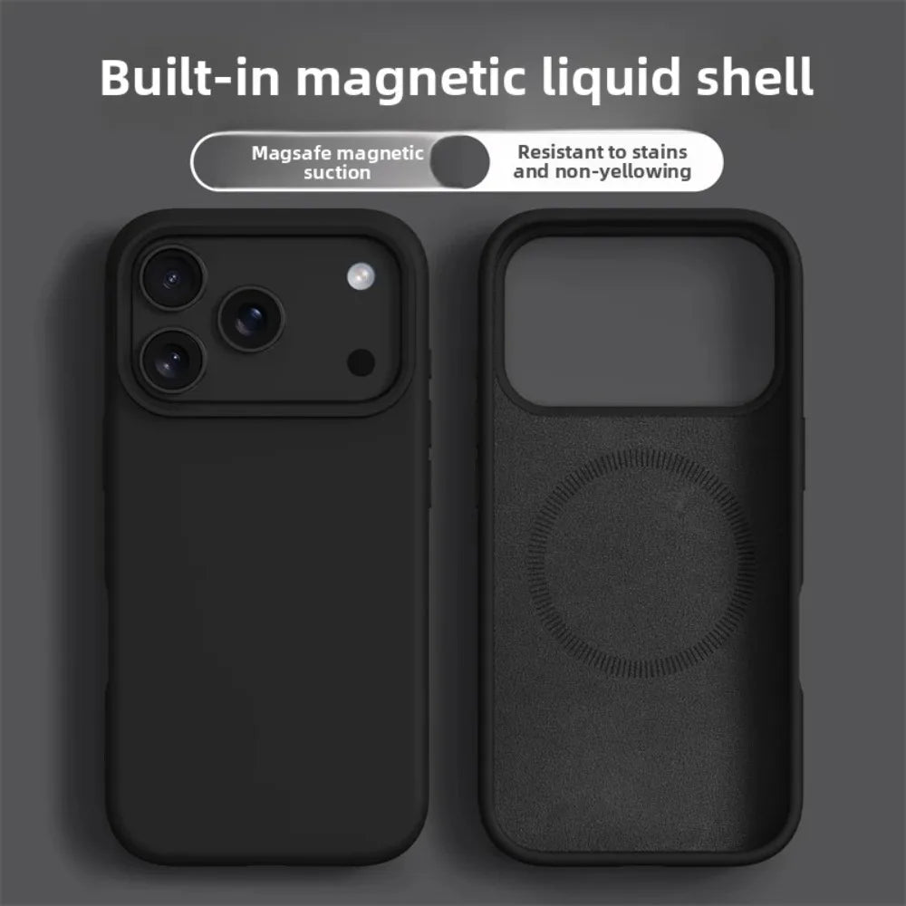 Original Magnetic Phone Case For iPhone 18 17 Pro Max Liquid Silicone Cases For iPhone 18 16 Pro Max 17Pro Air Soft Bumper Cover
