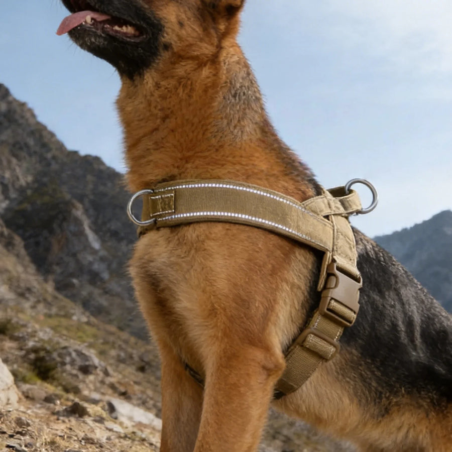 Tactical No-Pull Dog Harness for Large Breed: Heavy-Duty Vest with Reflective Strip, Adjustable & Padded for Control and Pullers