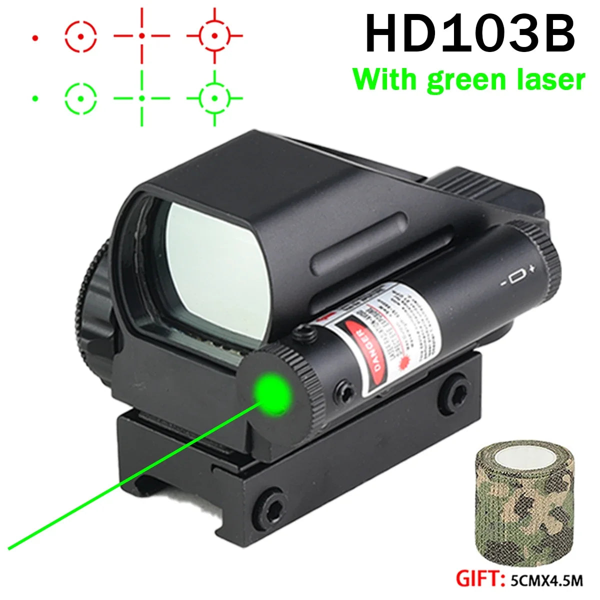 Hot Sales Series HD101AJ HD103 1X40 Red Dot Sight Hunting Optics Sight Holographic Airsoft Sight 4 Reticle Reflex Collimator