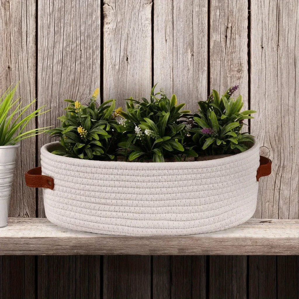 Oval Woven Bathroom Storage Basket, Multifunctional Desktop Organizer, Toilet Paper Holder, Toy Storage Basket  Basket Storage