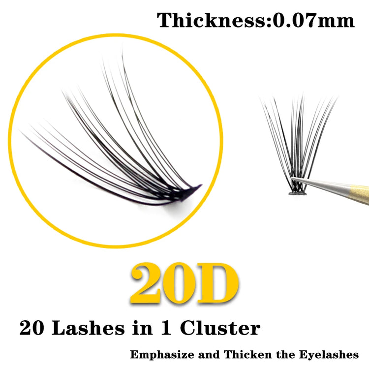 20D/30D/40D/50D 60 Bundles Mink Eyelashes Extension Natural 3D Russian Volume Fake Lashes Individual Cluster Makeup  Tools Cilia