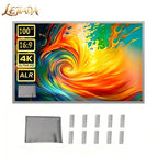 LEJIADA New 16:9 Anti-Light Easy Installation Free Projector Screen Metal Grey Portable ±30° Wide Viewing Angle Home 60-133 Inch