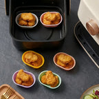 5PCS Reusable Oval Silicone Muffin Cups Non-Stick Cake Mold  Baking Mould for Air Fryer Oven DIY Brownie Pastry Bakeware