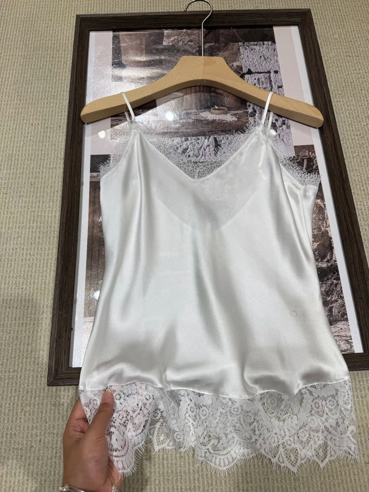 women's 100% Silk Sleeveless Top High Quality Super Soft Tank Top 2026 New Luxury Design Tops