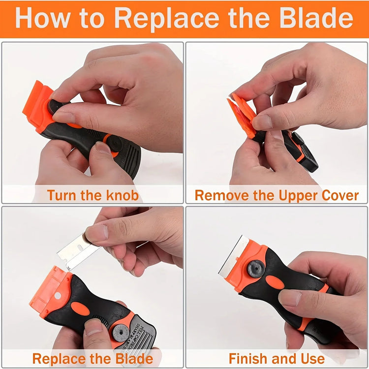 21pcs Razor Blade Scraper Double Edge Razor Scraper Remover Tool with Razor Blades for Labels Stickers Decals Removal Tint Vinyl
