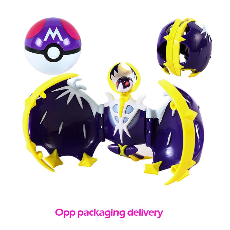 Figure Pokemon Pokeball transform Pikachu Charizard Venusaur Blastoise Mewtwo Gyarados Solgaleo Lunala Eevee poke ball toy gift