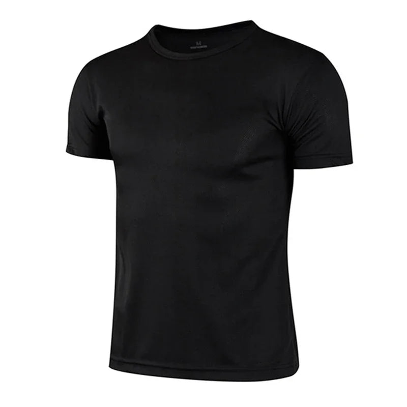 Summer Short Sleeve t Shirt For Men Casual White t-Shirts Top Man Breathable Gym Shirt Tees Quick Dry Soccer Jersey Man Clothes