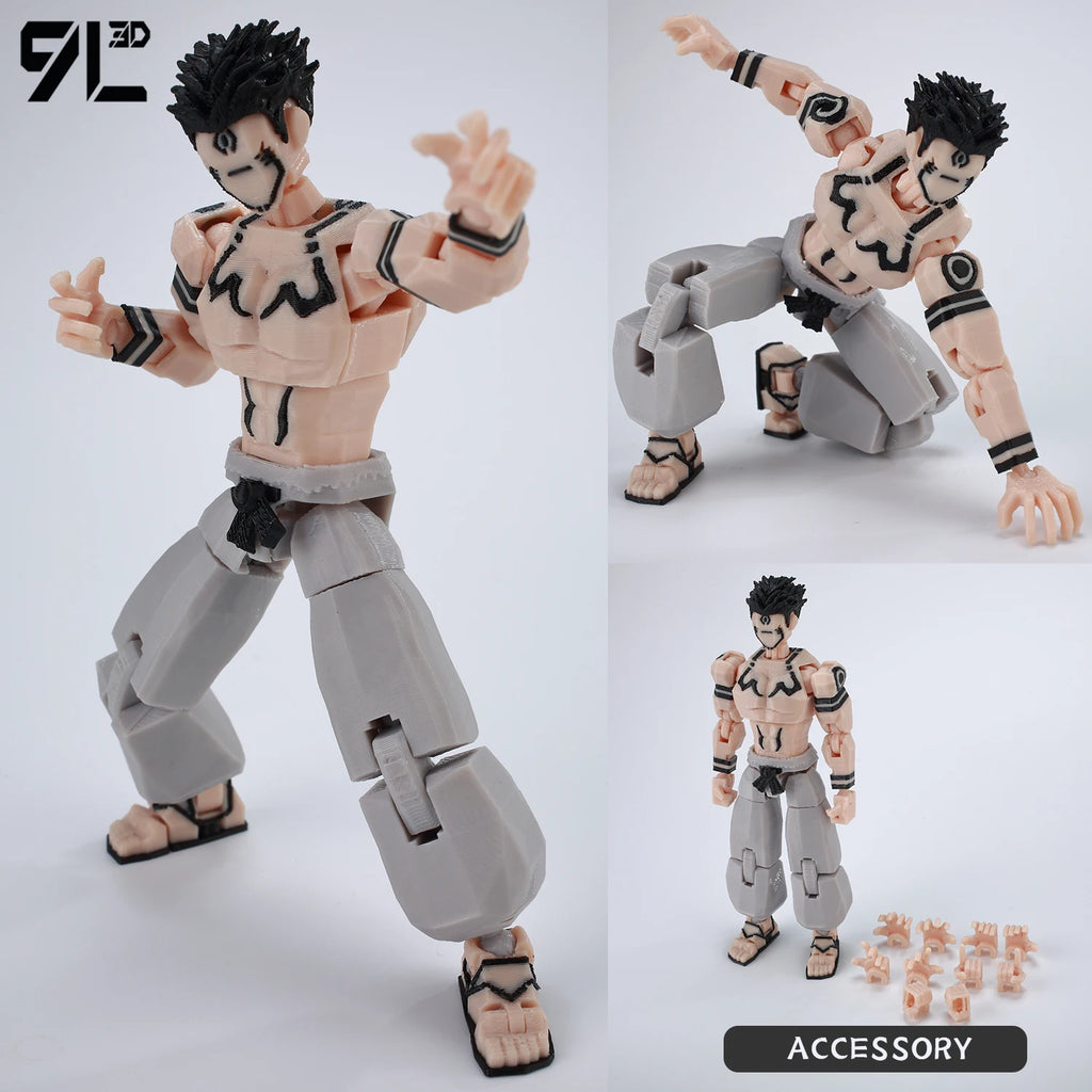 9L3D Printed Anime Jujutsu Kaisen Sukuna Yuji Yuta Satoru Gojo Lucky Dummy 13 Movable Shapeshift Action Figures Mannequin Toys