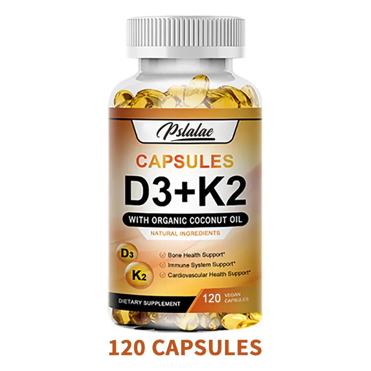 Vitamin D3 + K2 Supplement - Promotes Strong Bones, Calcium Absorption, Teeth, Heart, Cardiovascular Health