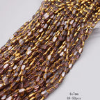 4x7mm 50pcs/lot Briolette Oval Glass Beads Plating Gold Color Crystal Glass Loose Spacer Beads For Beads for Jewelry Making DIY