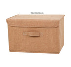 Washable Cotton Linen Fabric Folding CD Storage Box Foldable Bins Toys Organizer With Lid Storage Basket Laundry Basket