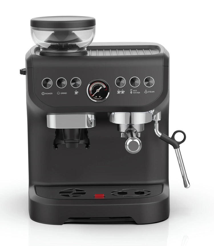 220V Semi Automatic Espresso Coffee Machine  with Grinder Milk Frother Hot Water Electric Coffee Maker 15bar for Home cafe Latte