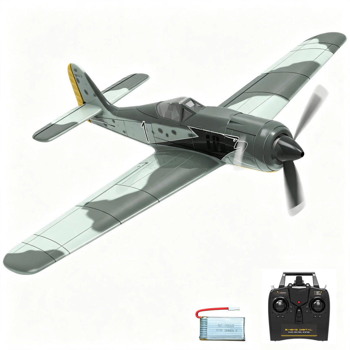 Volantex New Spitfire RC Plane EPP 400mm Wingspan RC Fighter One Key Aerobatic 2.4G 4CH RTF RC Plane