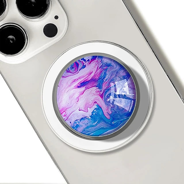 For Magsafe Cellphone Grip Socket, Stylish Foldable Magnetic Phone Holder Stand, For iPhone 17 16 15 14 13 12, For Samsung Serie