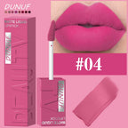 DUNUF 8-Color Matte Velvet Smooth Easy-to-Apply Square Tube Lip Gloss Waterproof Three-Dimensional Plumping Lipstick
