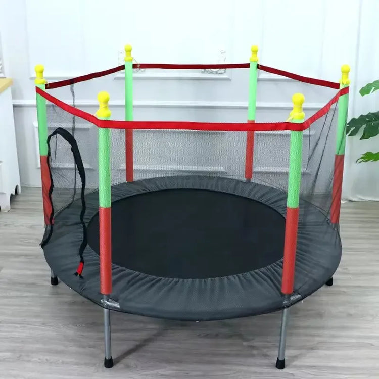 Protective Net Equipped Indoor Sports Entertainment Support 100 KG with High Quality Trampoline for Children Exercise Trampoline