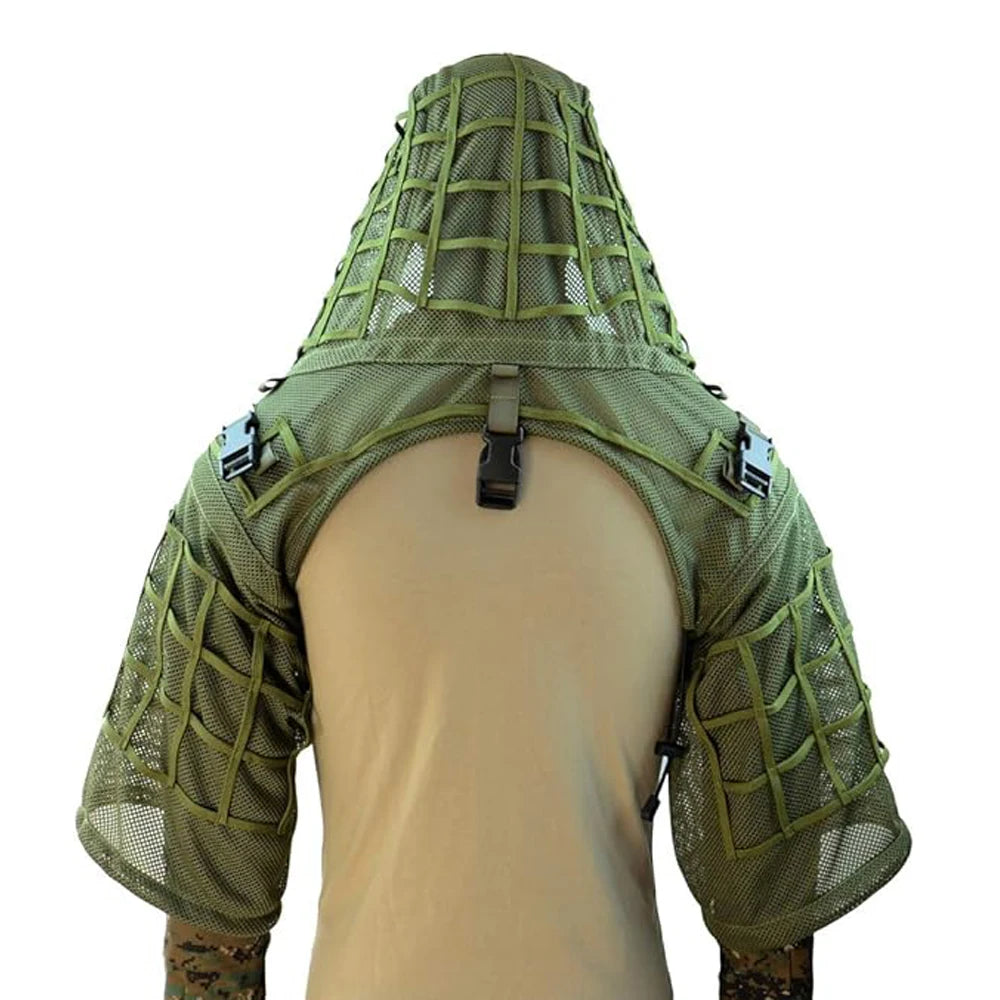 Ghillie Suit Foundation, Ghillie Poncho, Camouflage Hunting Base, Cape Sniper Viper Hood for Airsoft Paintball