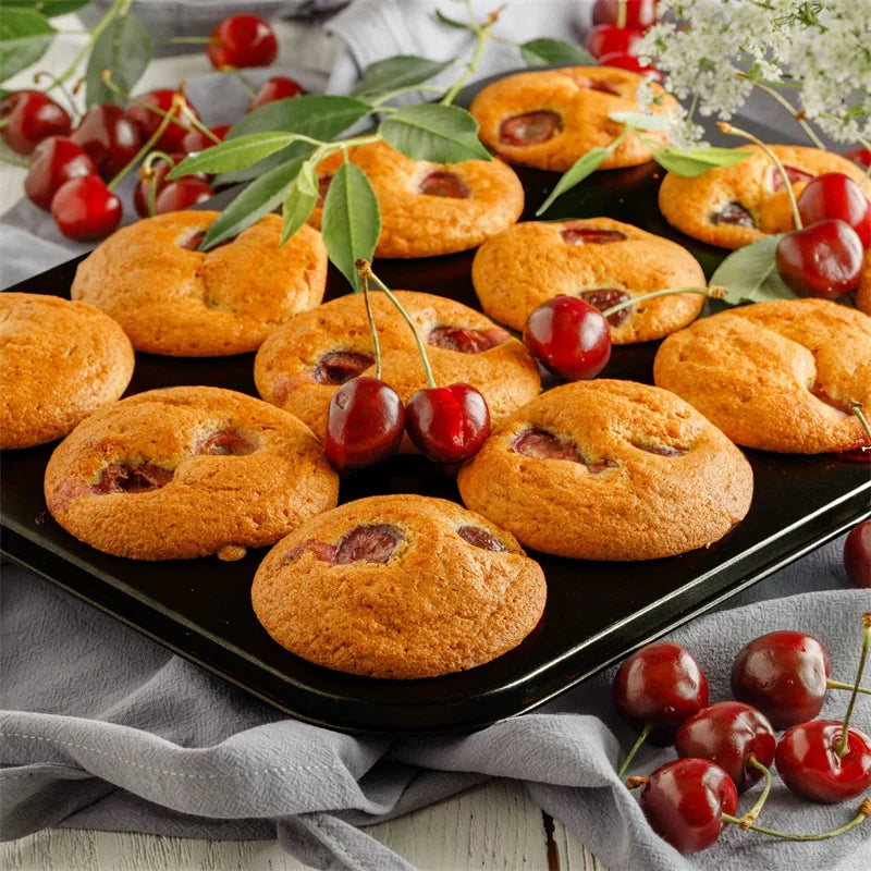 6/12 Cups Square Cupcake Pan Muffin Tray Cupcake Mold Muffin Pan Carbon Steel Baking Pan Non Stick Bakeware For Kitchen Oven