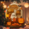 Cute Reading Ghost Halloween Ghost Ornaments 2D Flat Halloween Spooky Decorations Decorative Pendant Party Supplies