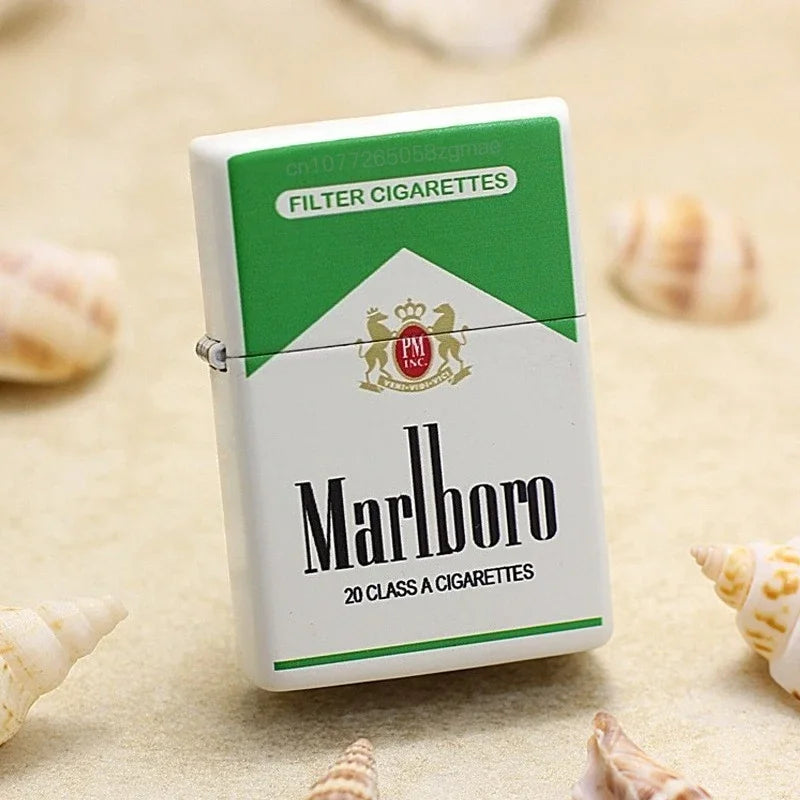 Marlboro Grinding Wheel Lighter, White Paint Green Label Red Label, Multi-color Selection, Men's Gift Wholesale