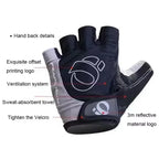 1Pair Gel Half Finger MTB Road Bike Gloves Anti-Slip Anti-Sweat Shockproof Cycling Bicycle Gloves for Left-Right Hand
