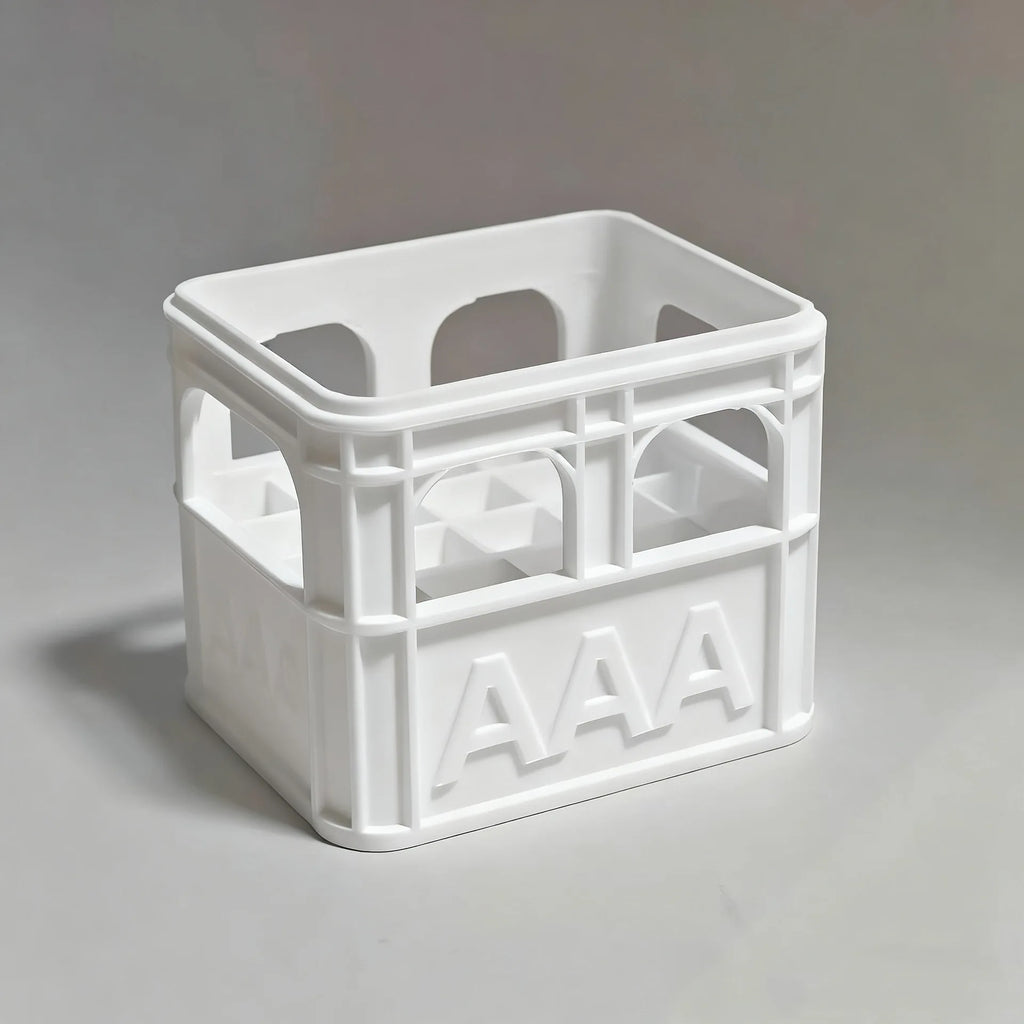 3D Printed Beer Crate Style Stackable Battery Storage Box, AA and AAA Sizes, 18650 21700 9V.