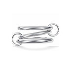 LATS Two-Color Three-Ring 14K Gold Plating Copper Ring for Women Ins Style Stacking Jewelry Fashion Accessories