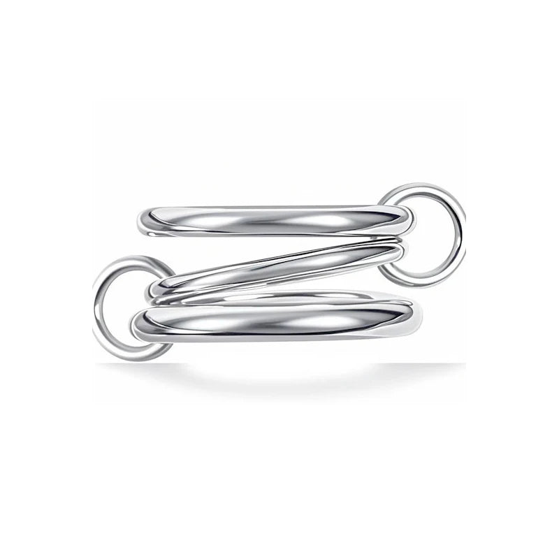 LATS Two-Color Three-Ring 14K Gold Plating Copper Ring for Women Ins Style Stacking Jewelry Fashion Accessories