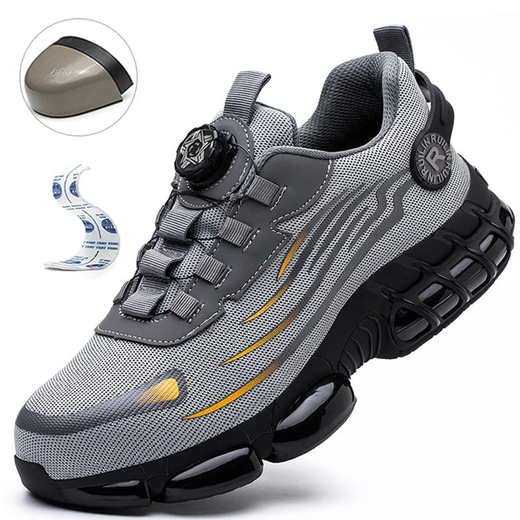 Rotating Button Safety Shoes Men Anti-smash Anti-puncture Work Shoes Fashion Men Safety Sport Shoes Security Protective BootsMen