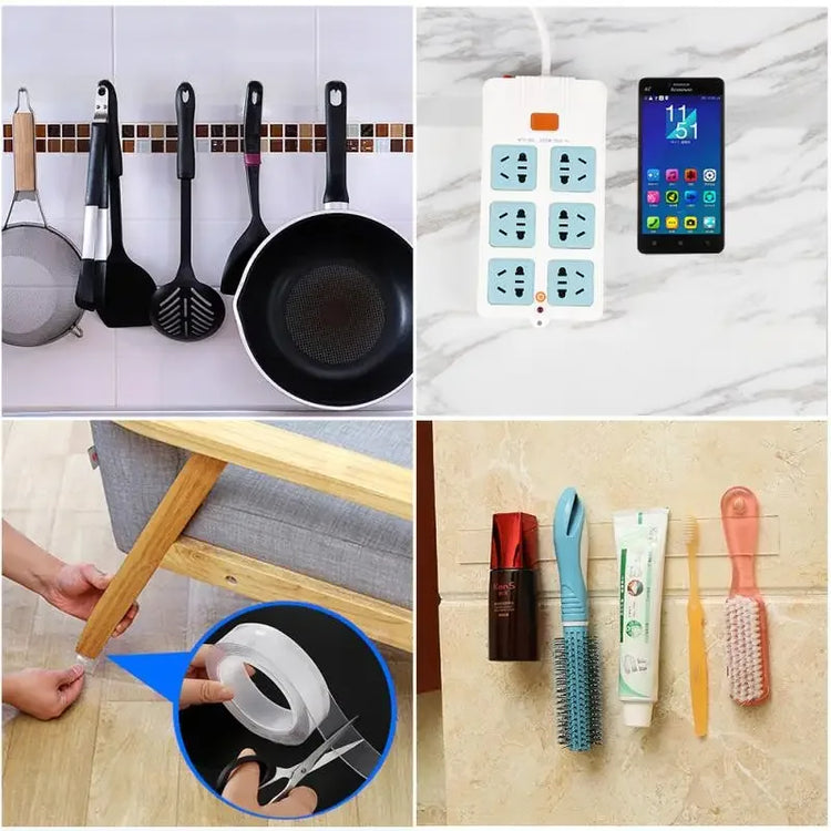 Double Sided Tape Ultra-strong Adhesive Tape Nano Heavy Duty Glue Tape Waterproof Traceless Strip Reusable Double Face Tape