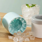 Portable Round Silicone Freezer Ice Making Bucket Mold Easy Release Fast Freeze Homemade Ice Cube Container Space Saving Tool