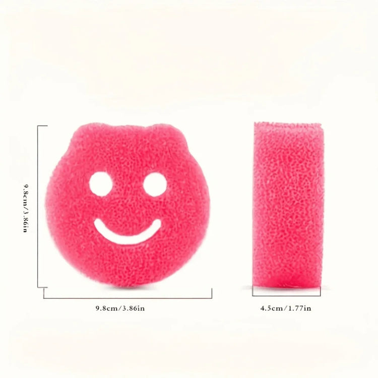 7pcs Smiley Face Temperature-Changing Cleaning Sponges，Colorful Kitchen Dishwashing Tools for Summer Grease Removal Cleaning